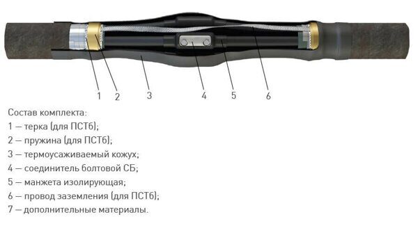 Кабельная муфта ПСТ(б)-1 4х (70-120) с соединителями